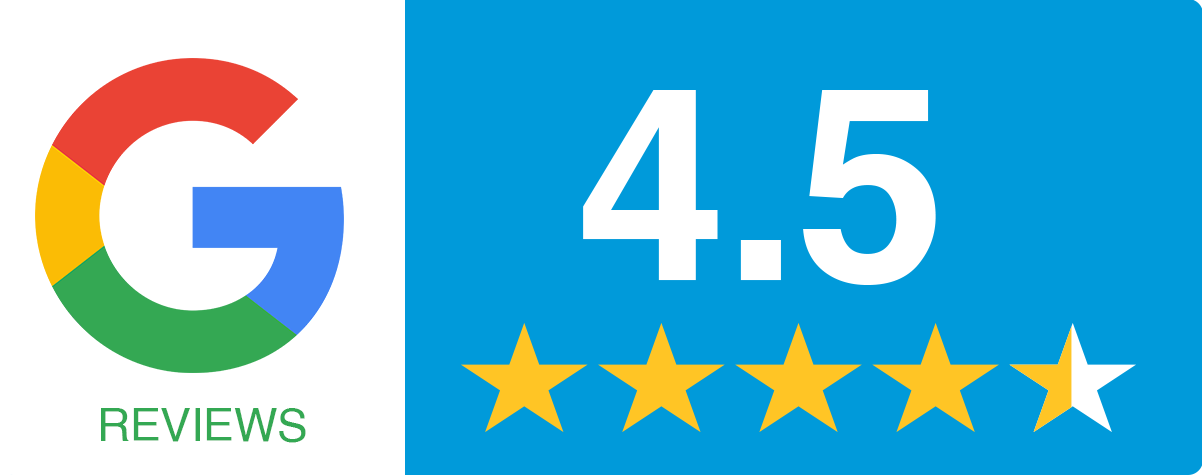 Google Reviews Average Rating of 4.5 Stars